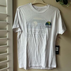 RVCA White Short Sleeve Tee Classic Crew Neck